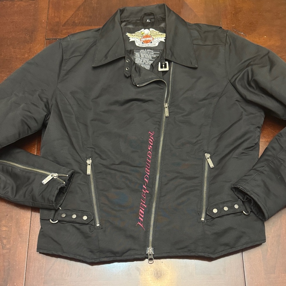NWOT Harley-Davidson Women's Black Jacket with Maroon Accents